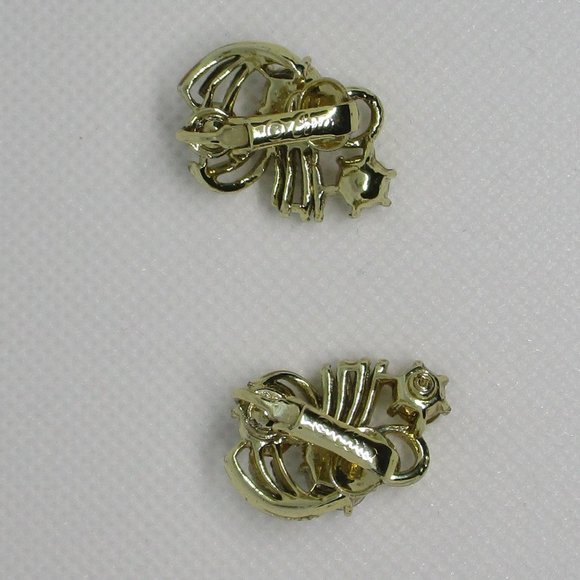 Coro Vintage Clip Earrings with Rhinestones for Women - Picture 6 of 6